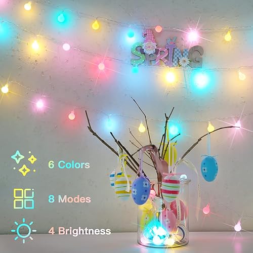 Suddus Cadena de Luces de Globo para Dormitorio, 100 Luces de Hada Alimentadas por Batería LED, Luces de Cadena de Interior para Aula, Patio