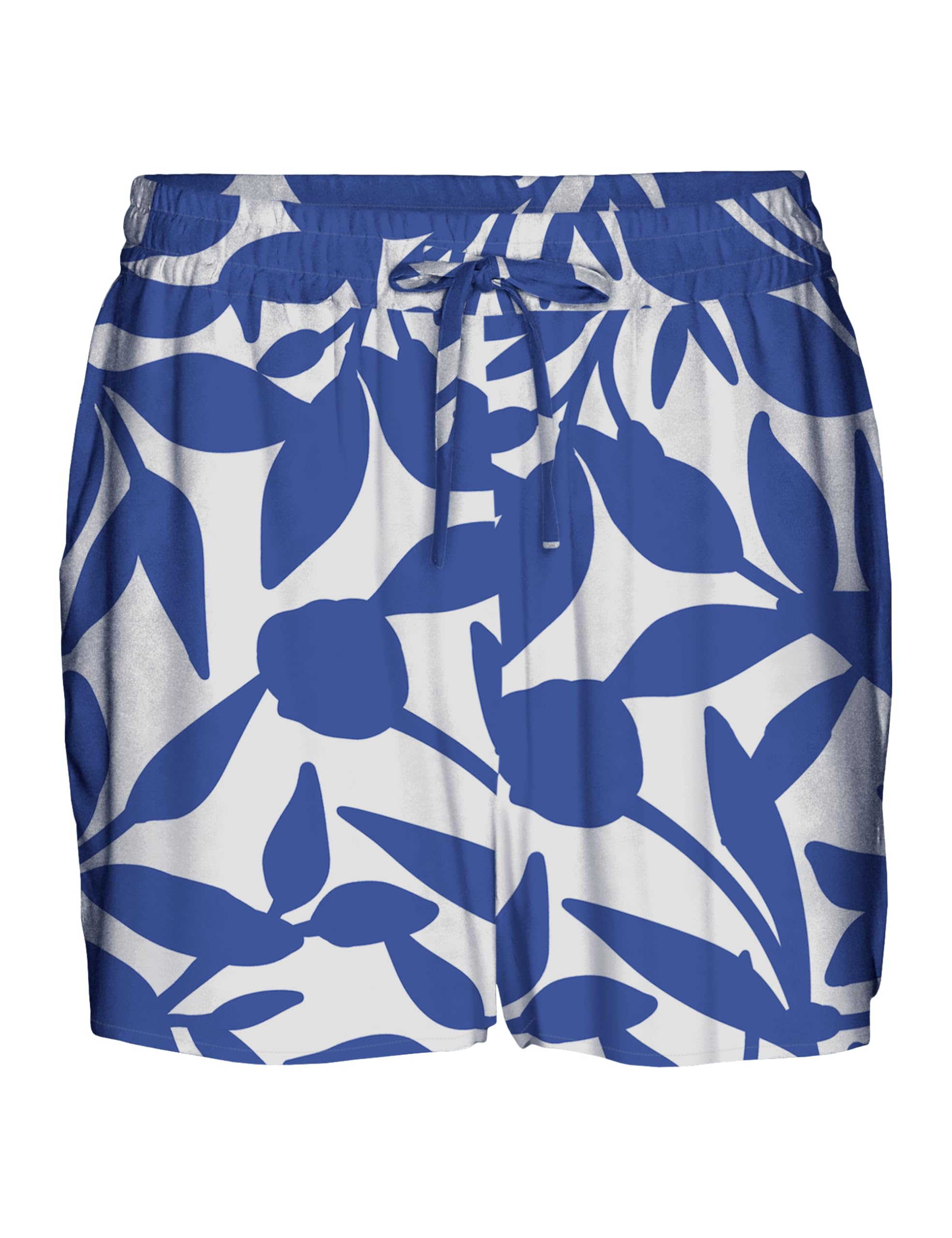 VERO MODA Women's Vmeasy Joy Nw WVN Ga Shorts, Snow White/AOP: Alisa Mazarine Blue, XS