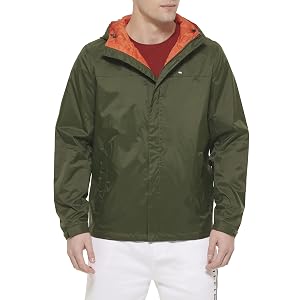 Tommy Hilfiger Mens Lightweight Breathable Waterproof Hooded Jacket