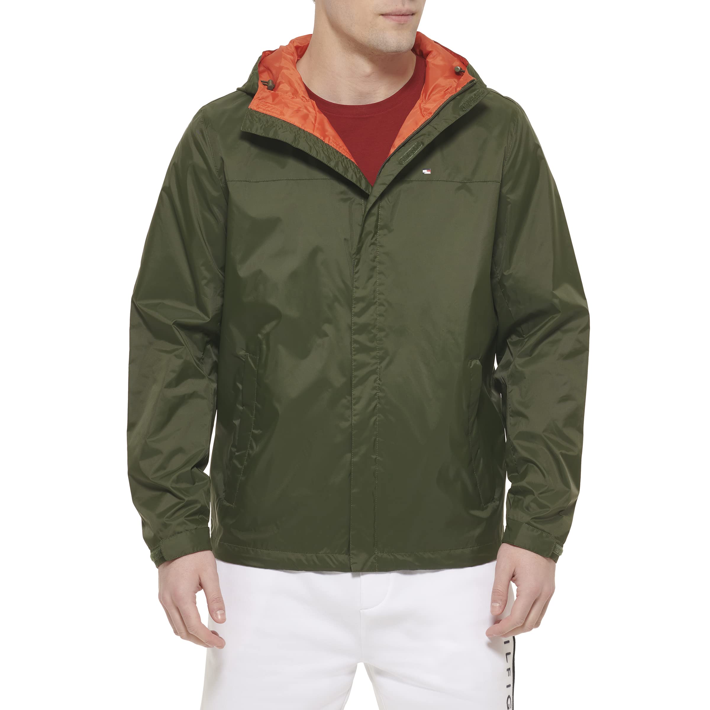 Tommy Hilfiger Men's Lightweight Breathable Waterproof Hooded Jacket