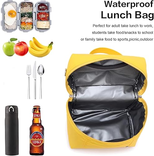 Miniatura 10 de NOL Natural Organic Lifestyle - Loncheras reutilizables aisladas para adultos, ligera, de nailon, impermeable, con correa ajustable extraíble, bolsa