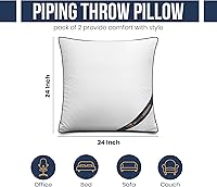 Vista 24 de Utopia Bedding Rellenos de Almohada Decorativa (Paquete de 4, Blanco), 20 x 20 Pulgadas Almohadas Decorativas de Interior para Sofá, Cama, Diván