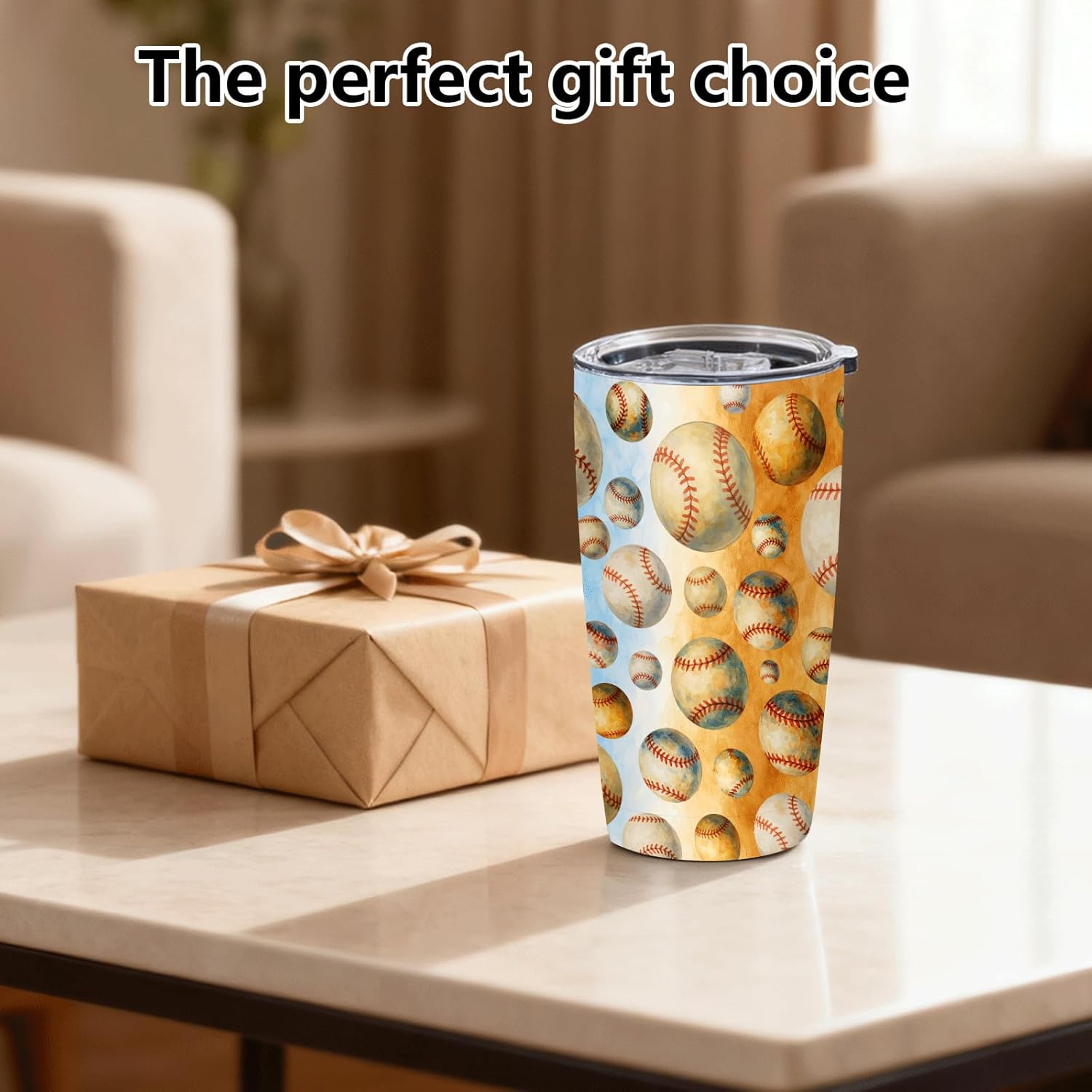 Baseball Water Bottle Tumbler 20oz , Vacuum Insulated Stainless Steel, BPA-Free Leak-Resistant Slider Lid & Metal Straws, Cup Holder Friendly Travel Mug, Gift for Players Coach Team Mom - Image 8