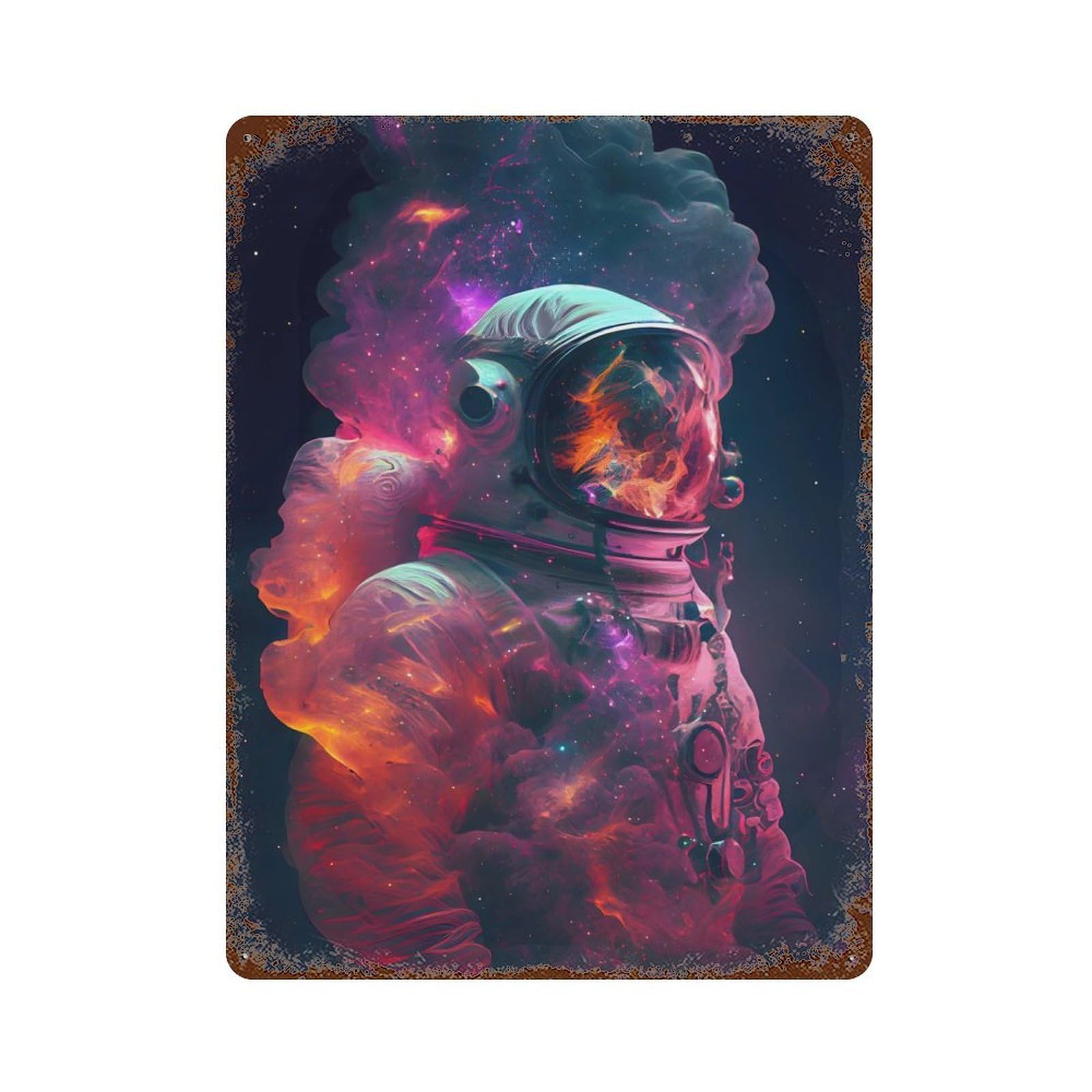 Garage Style Space Is Wild Rusty Metal Tin Sign 15.7"x11.8", Farmhouse Wall Decor for Bar And Workshop