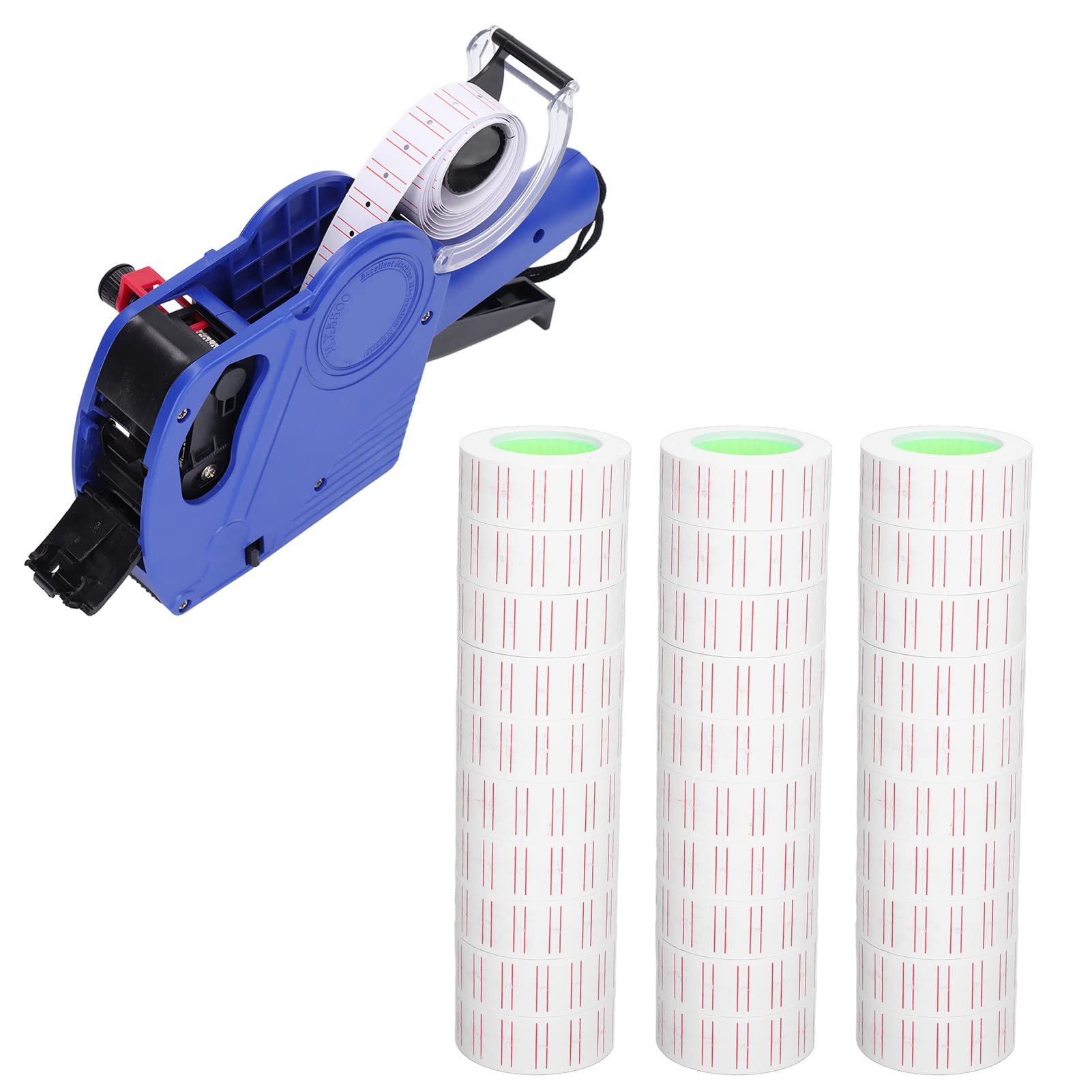 15000 étiquettes autocollants de prix, papier d'étiquettes de machine de prix, 30 rouleaux de papier d'étiquette à une rangée pour étiqueteuse de pistolet MX5500 21x12mm
