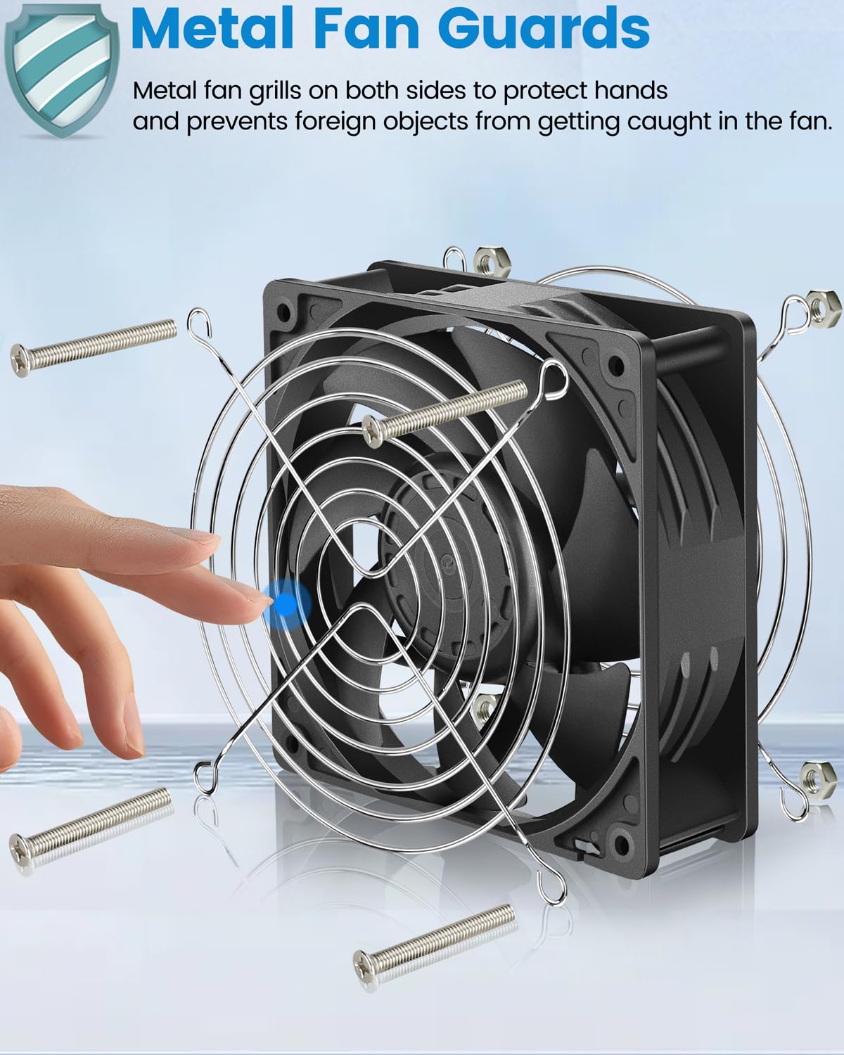 GDSTIME Ventilador IP67 impermeable de 120 mm x 38 mm, 24 V CC, paquete de 2