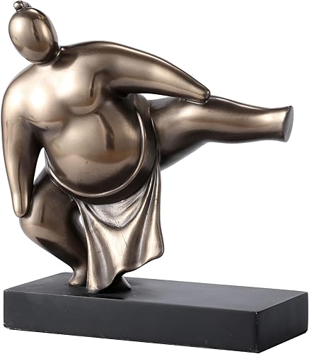 Veronese Design 4 7/8 pulgadas japonés abstracto sumo luchador Stomp figura de resina acabado bronce