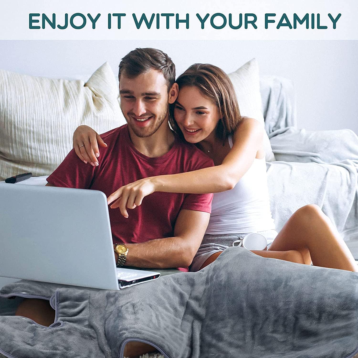 Large Heating Pad for Neck and Shoulders, Electric Heating Pads for Back, 24" x39''Heating Bed Pad with 3 Heating Settings, 1.5 Hours Auto-Off,Machine Washable : Health & Household