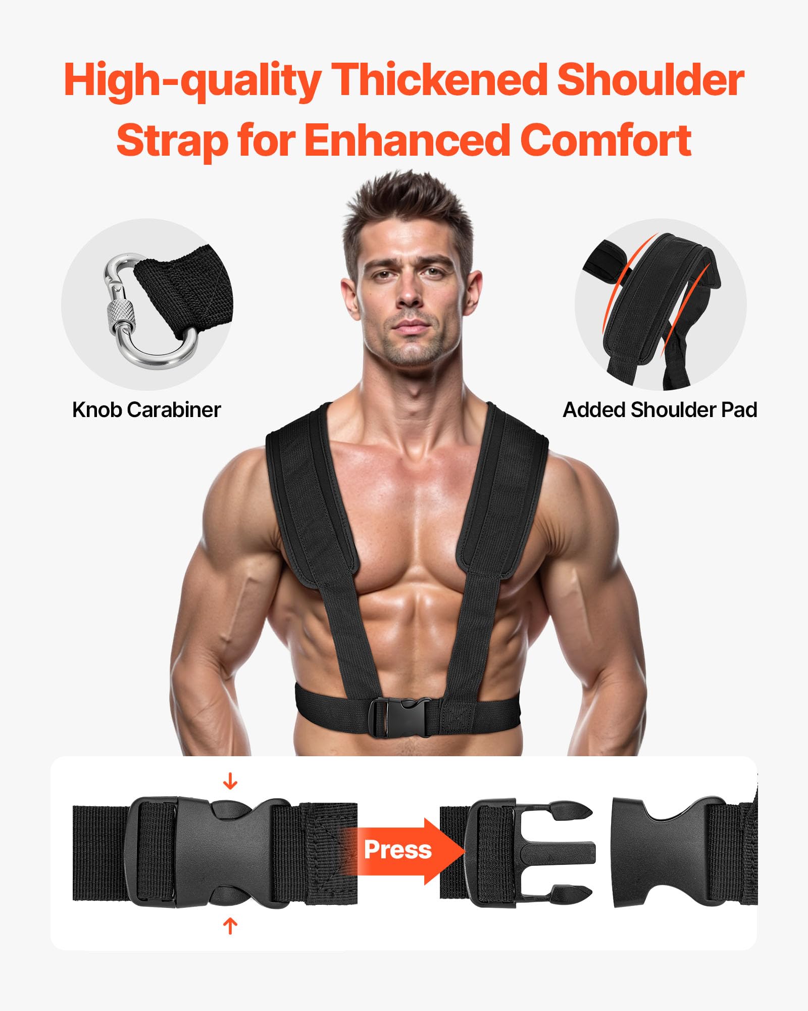 VEVOR Trineo de Pesas, Trineo de Entrenamiento de Fuerza para Mejorar la Velocidad en Ejercicios Atléticos, Equipo de Fitness con Asa, Compatible con Discos de Pesas 25/51 mm, 745 x 440 x 475 mm