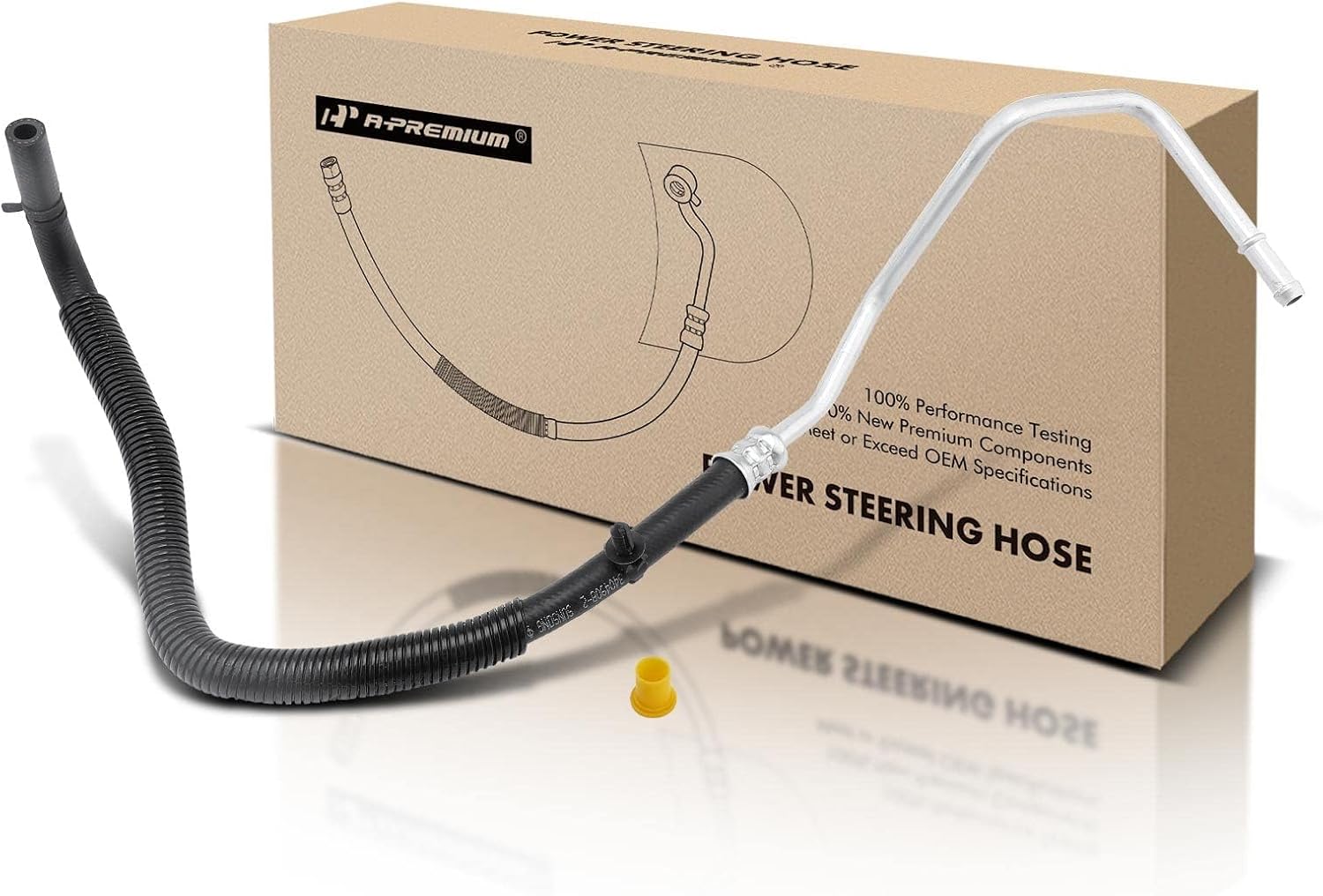 A-Premium Power Steering Return Hose Line Assembly Compatible with Ford F-250 F-350 F-450 F-550 Super Duty, 2011-2014, V8 6.2L V10 6.8L, Pipe To Cooler