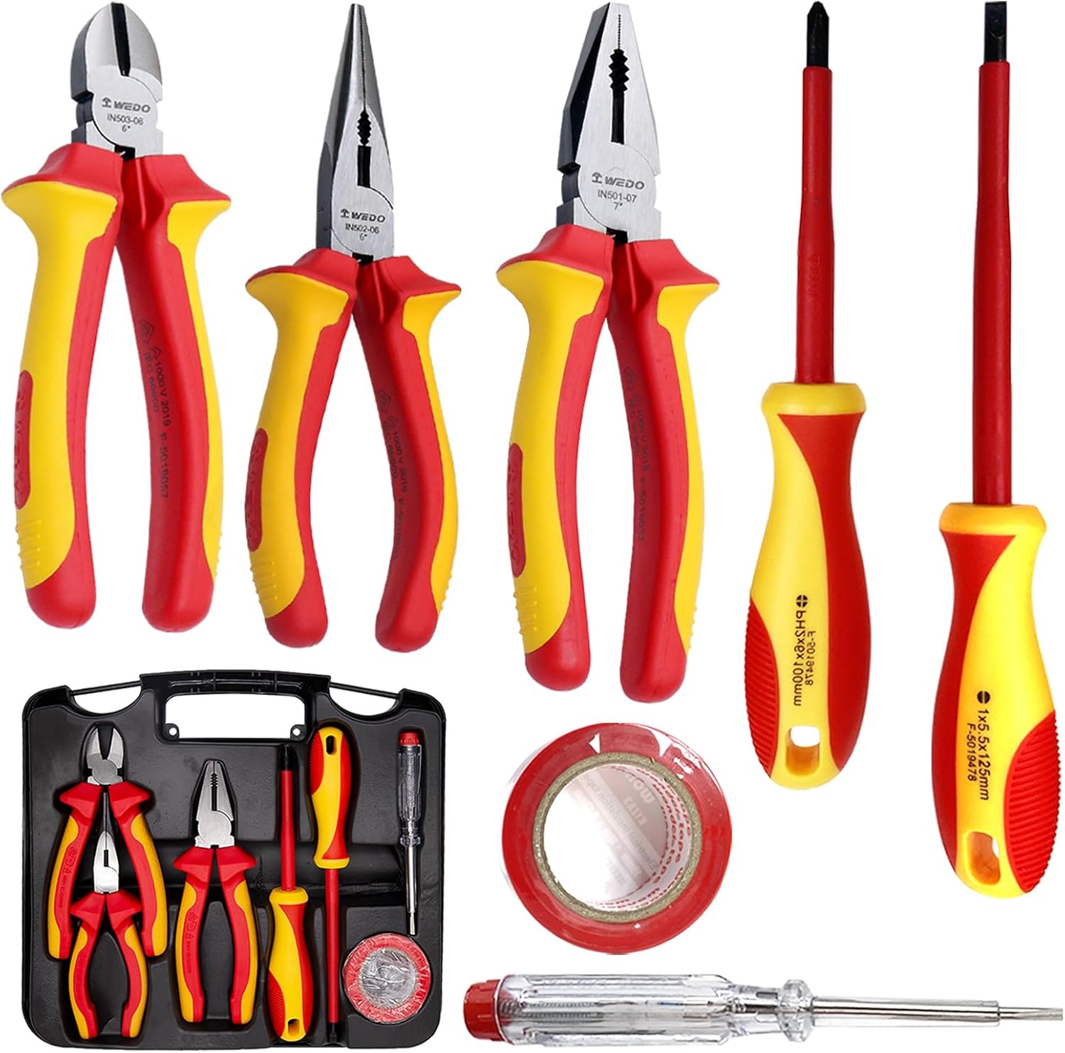 Kit de Herramientas Aisladas WEDO 7 Piezas 1000V para Electricista
