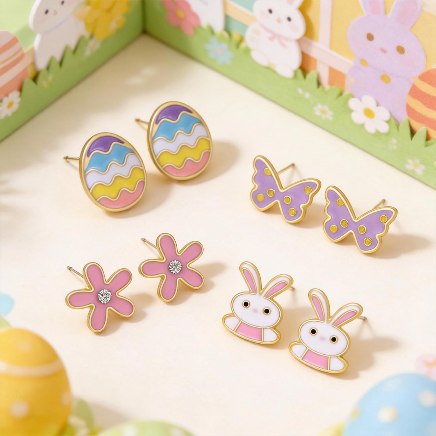 Easter Earrings for Women Spring Bunny Rabbit Egg Stud Earrings Jewelry Easter Basket Stuffers Dresses Outfit Accessories - Image 6