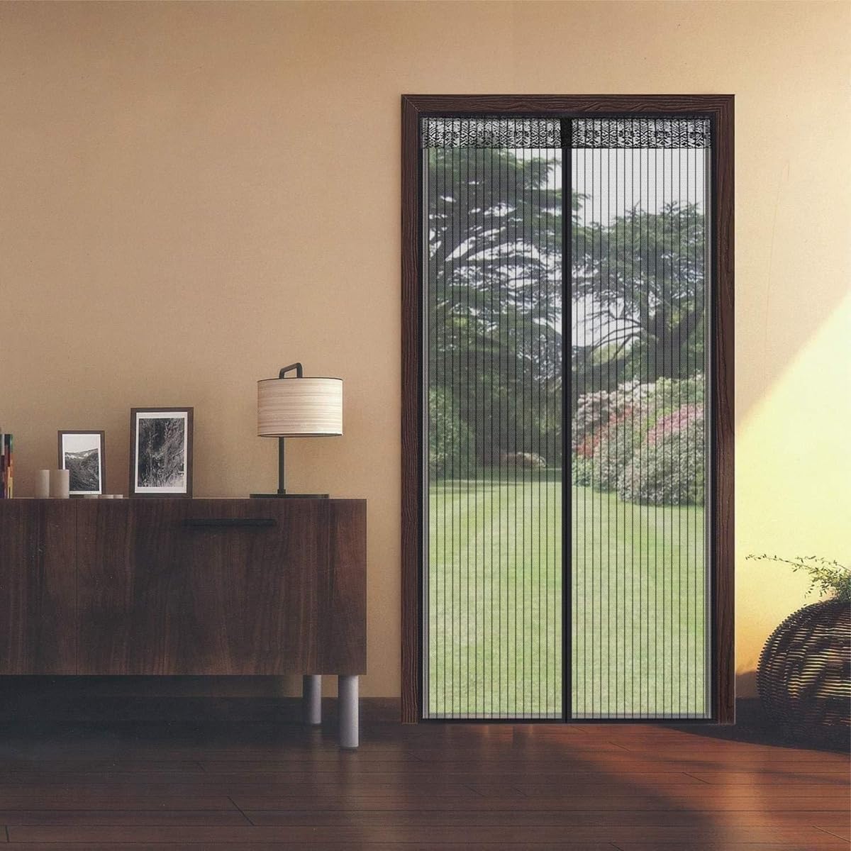 CROMSEN Polyester Magnetic Mosquito Net for All Door Types & Sizes, Auto-Closing Insect Screen/Curtain to Keep Mosquito Out (Black, W100 x H210 CM)-image-44