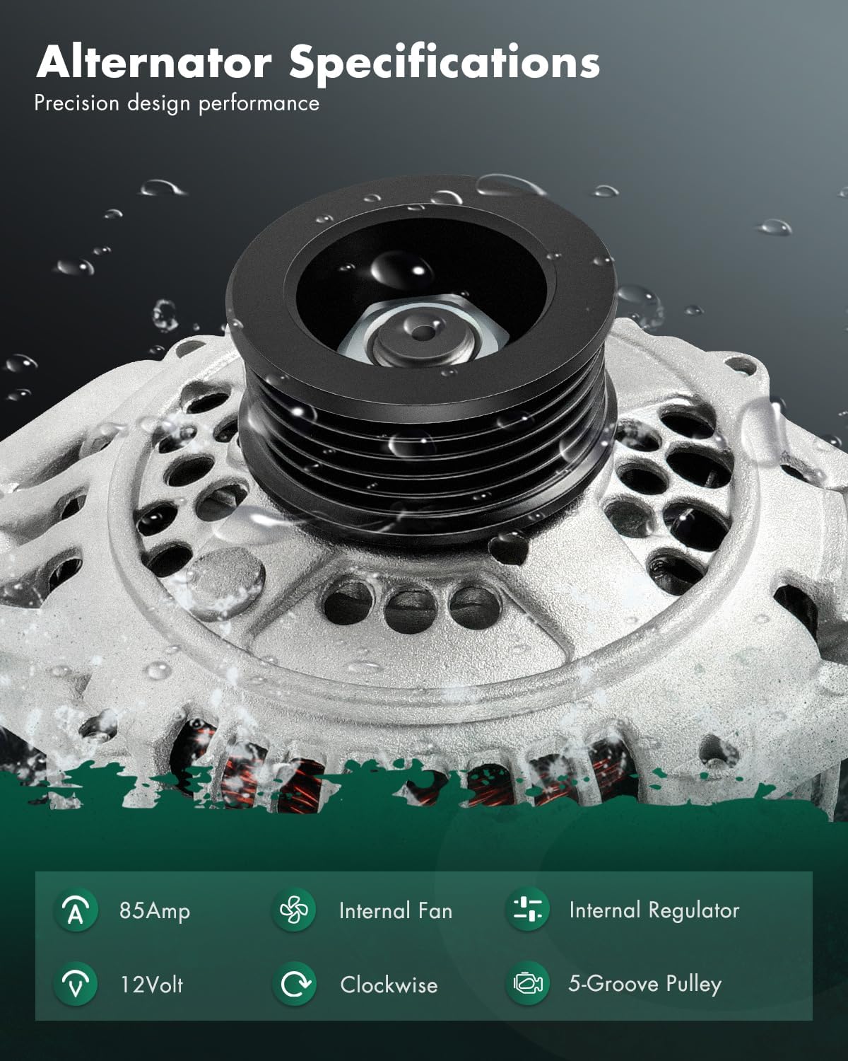 SCITOO Alternator Fit for Subaru for Legacy 1995-1999- 12V 85 Amp CW 5-Groove Pulley, Replace OE 13645