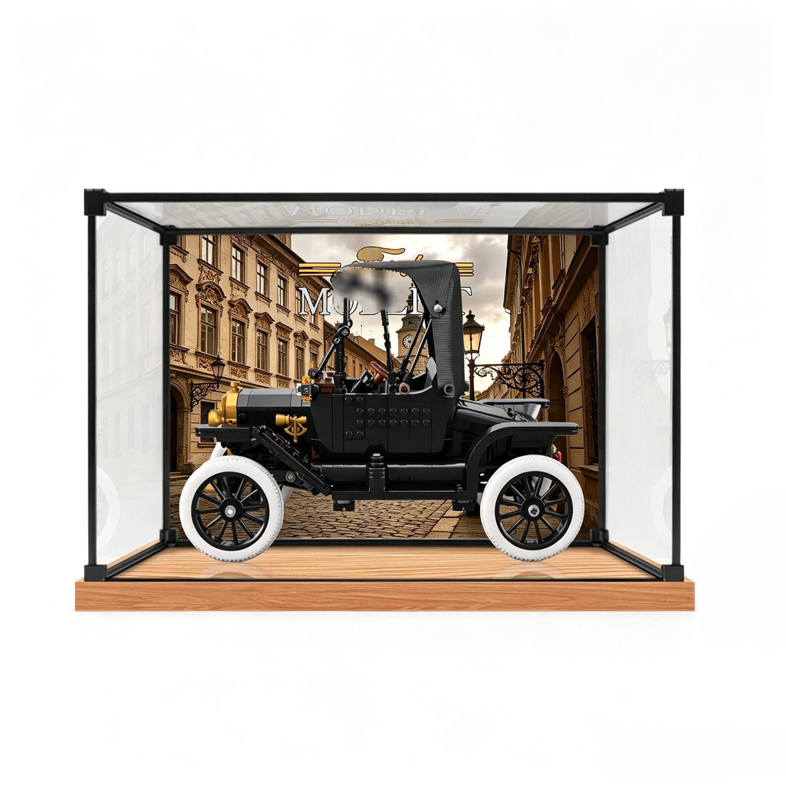 Vitrina para LEGO 11376 Ford Modelo T de acrílico transparente con fondo de 2 mm