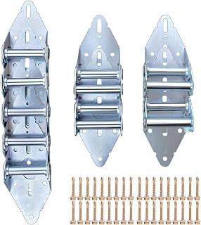 9PCS Galvanized Garage Door Hinges with Mounting Bolts, Heavy Duty #1 #2 #3 Door Hinges for Residential/Light Commercial Garage Door