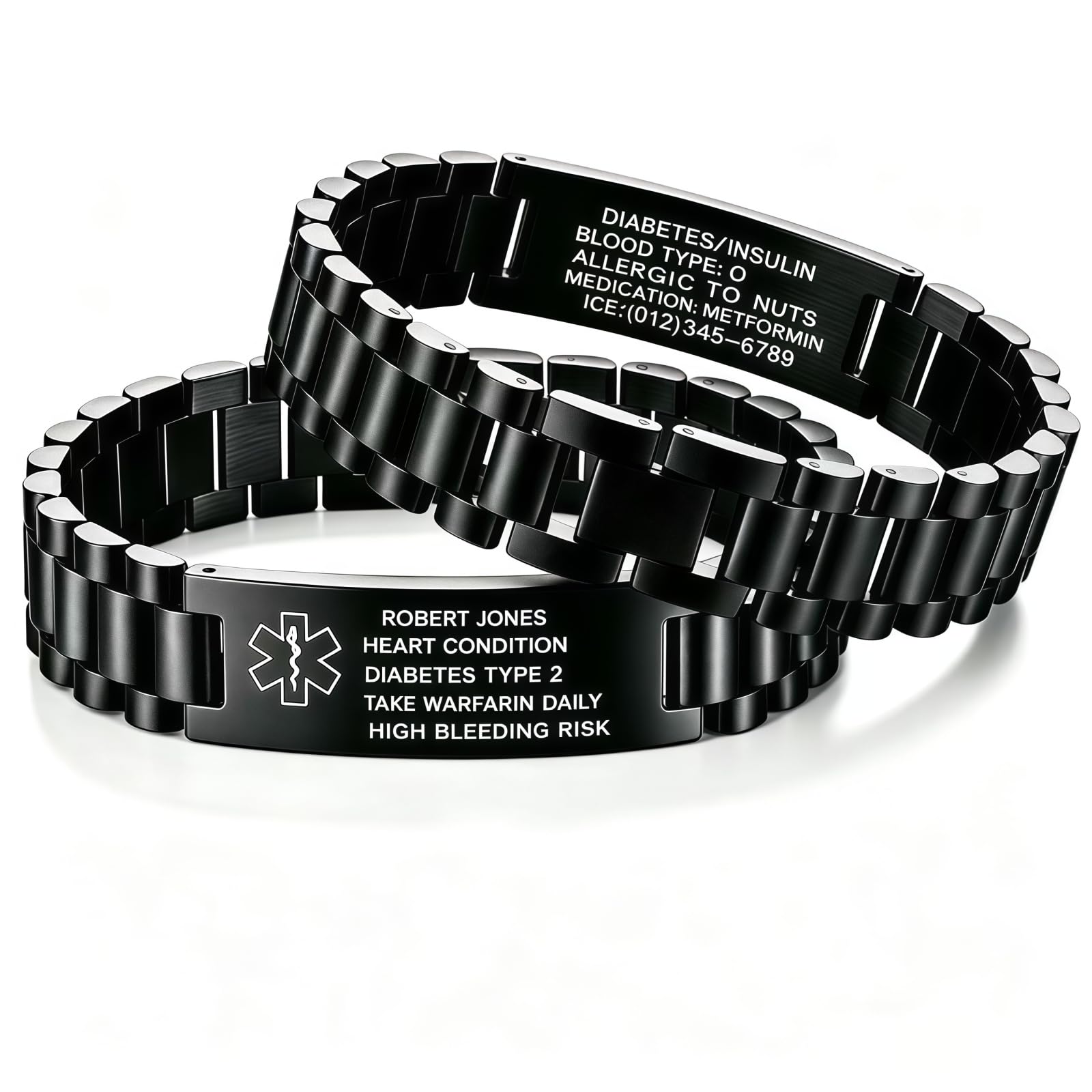 Custom Stainless Steel Medical Alert Bracelets for Men