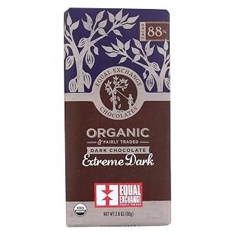 Equal Exchange Organic Chocolate Bar, Extreme Dark, 12 Count