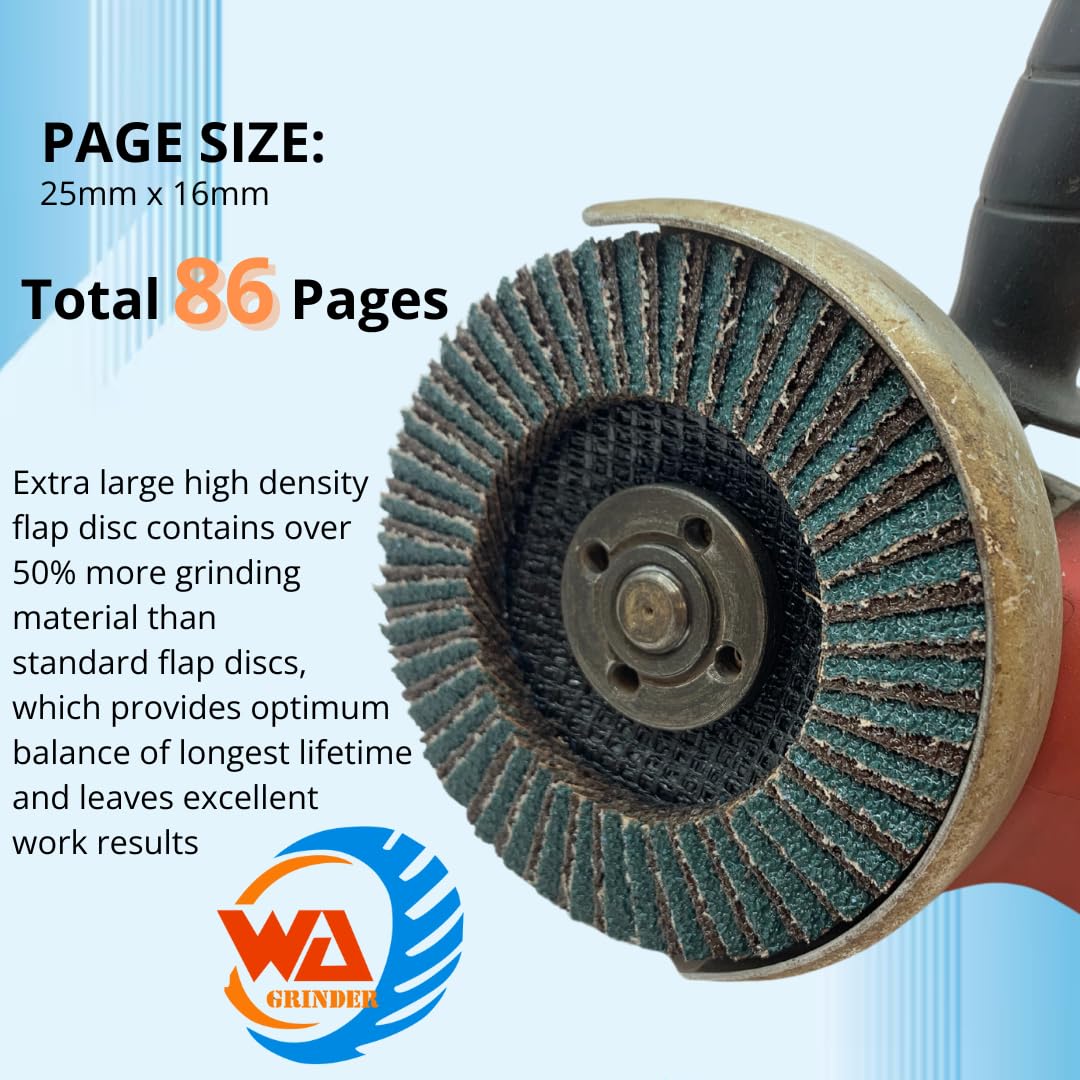 WA 10PACK- 4 1/2" x 7/8" inch 36# Industrial Grade Heavy Duty Premium Zirconia/Alumina Jumbo Flap Disc Grinding Sanding Wheel for Angle Grinder with Aggresive Cut, Coarse Grit 36 Type 27