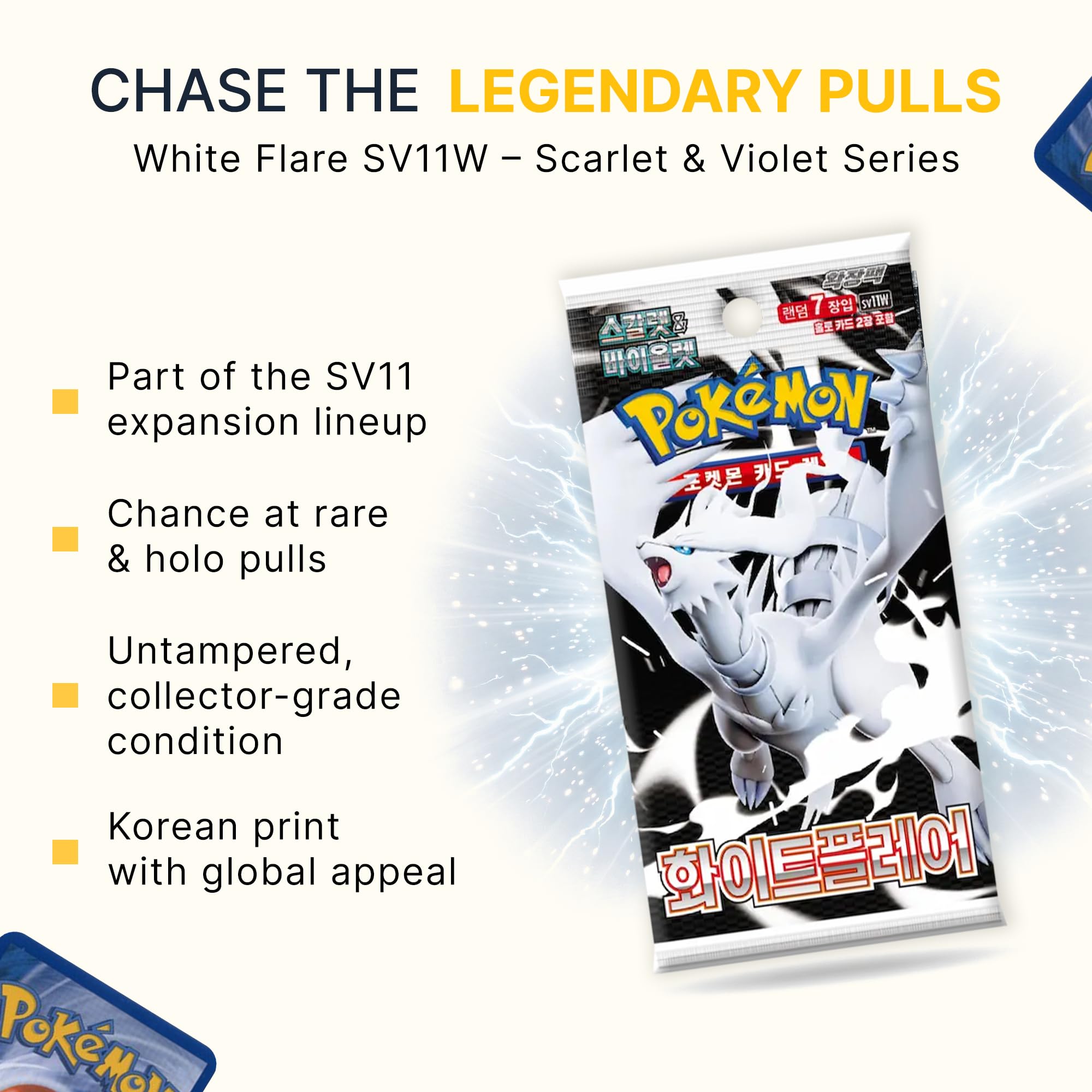 Pokemon TCG White Flare SV11W koreańskie pudełko Booster Box, koreańskie karty Pokémon, seria Scarlet & Violet, 20 pakietów wspomagających (7 kart w opakowaniu) | uwierzytelnione przez Titan
