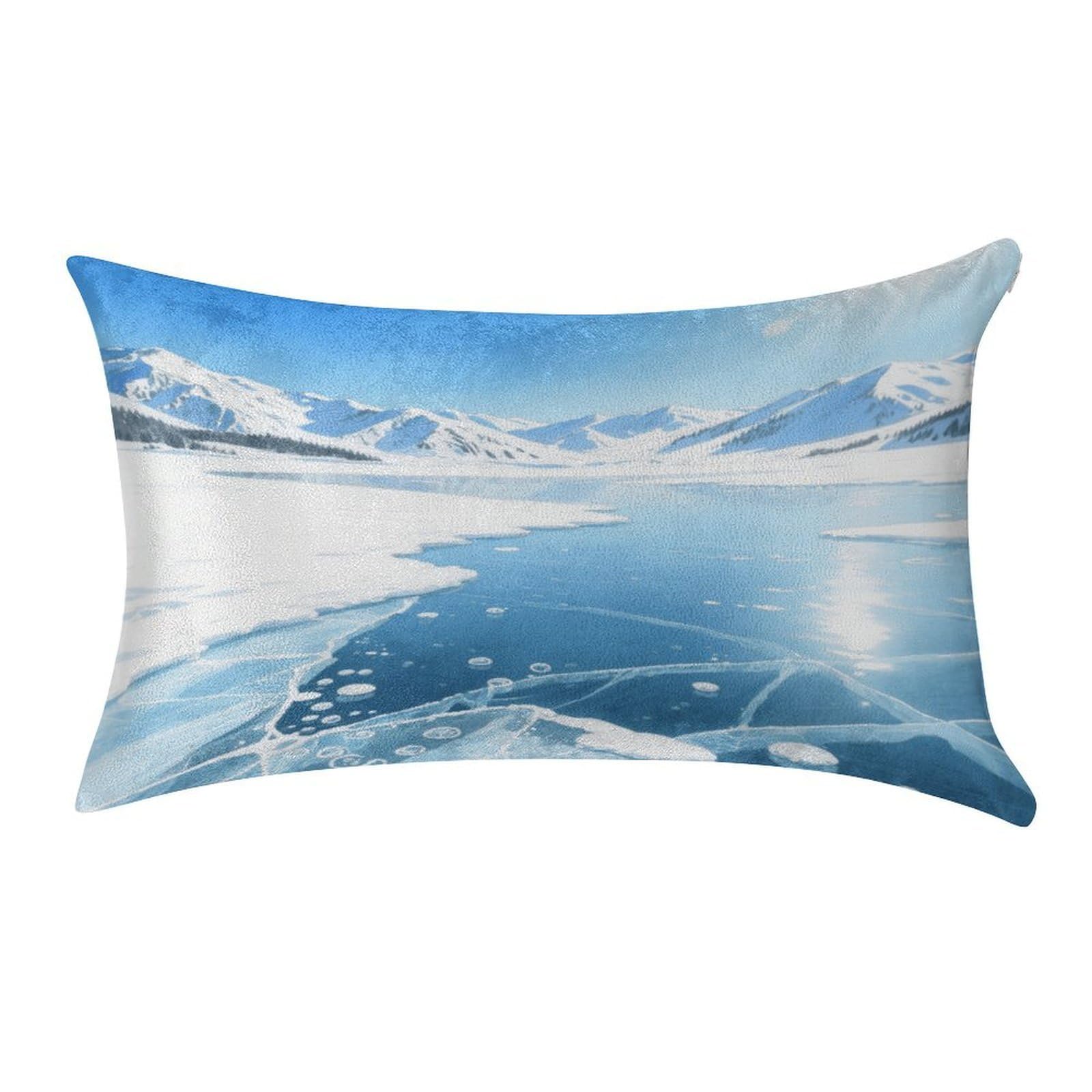 Fekiloot Style Ice Lake And Snow Mountain Pillow Covers Home Decor Pillow Cases