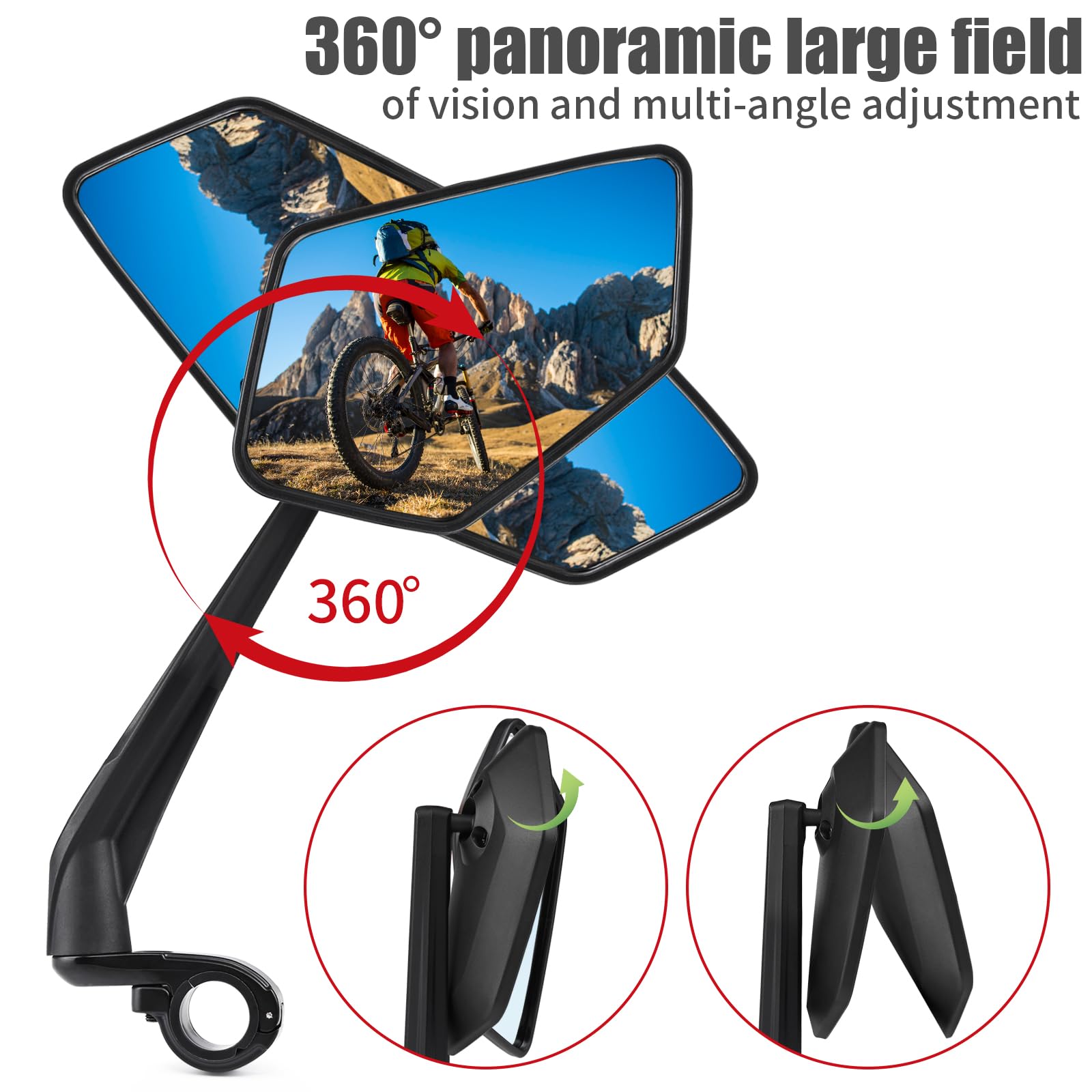 EACHOW Espejo De Bicicleta Para Anillar 2023-2024NUEVO, Lente De Vidrio Resistente A Los