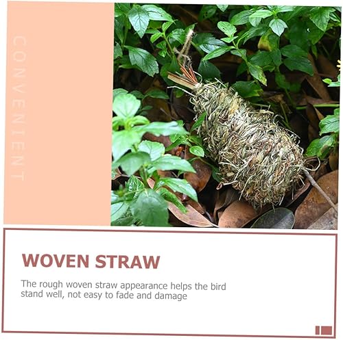 Miniatura 5 de Mipcase Nido de pájaro de paja hecho a mano para tejer loro de hierba
