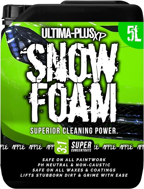 ULTIMA-PLUS XP Snow Foam pH Neutral Car Shampoo Wash - Super Thick Foam Pre-Wash Vehicle Cleaning Detailing - Apple Fragrance (5 Litres)