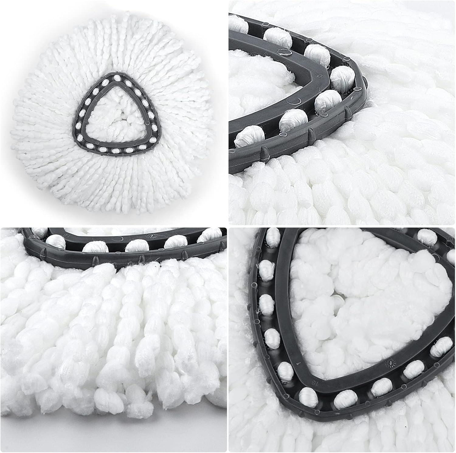 Greatest Product Mop Head Refill for Spin EasyWring Mop Replacement Head Microfiber, White (5 Pack) …