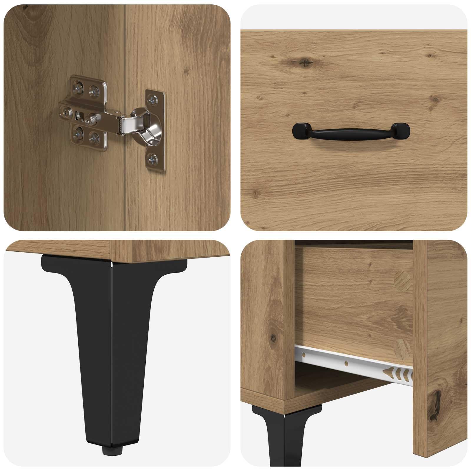 vidaXL Aparador Roble Artisan 69,5 x 34 x 90 cm Madera de ingeniería