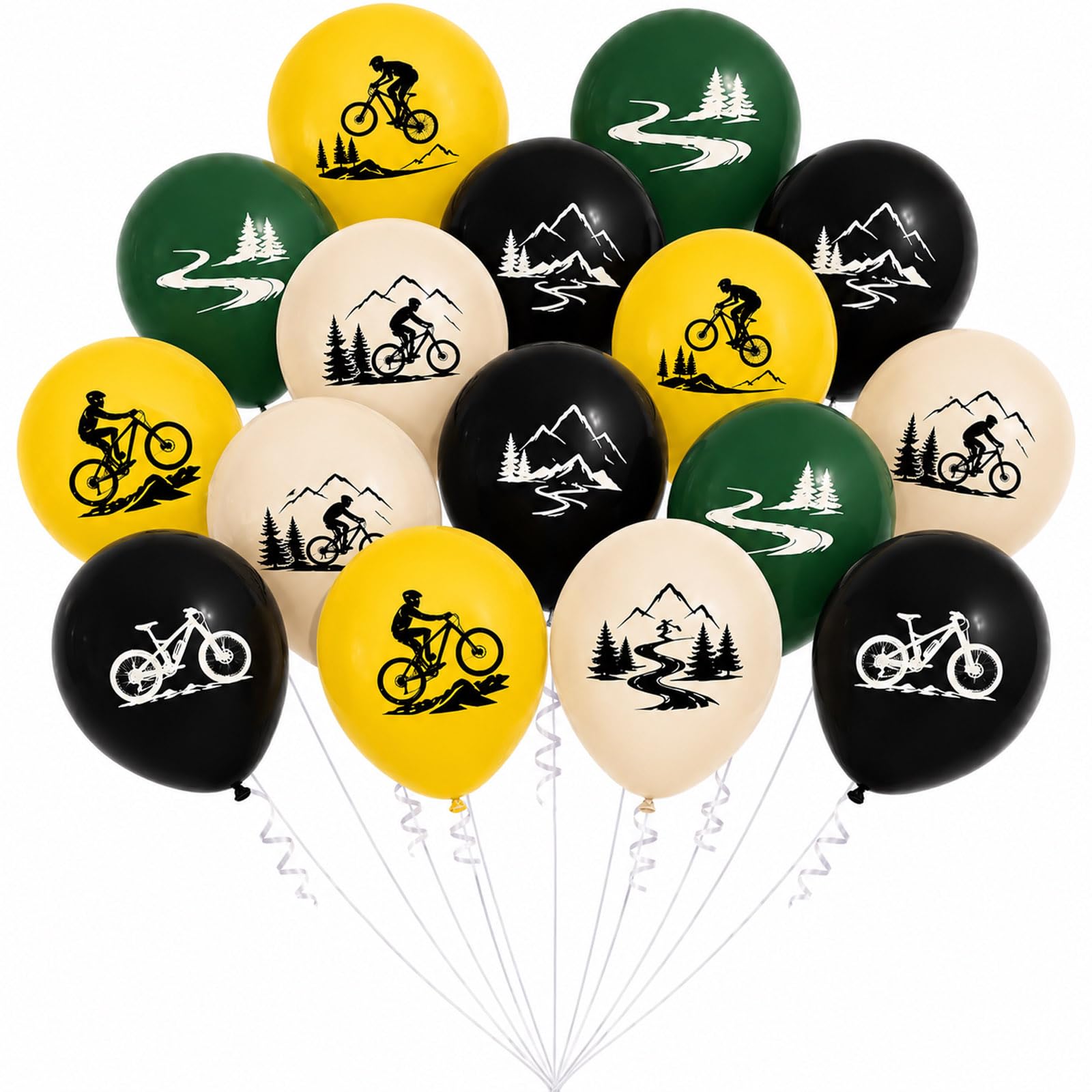 Ovanda Pack of 24 Bicycle Balloons 30 cm for Mountain Bike Birthday