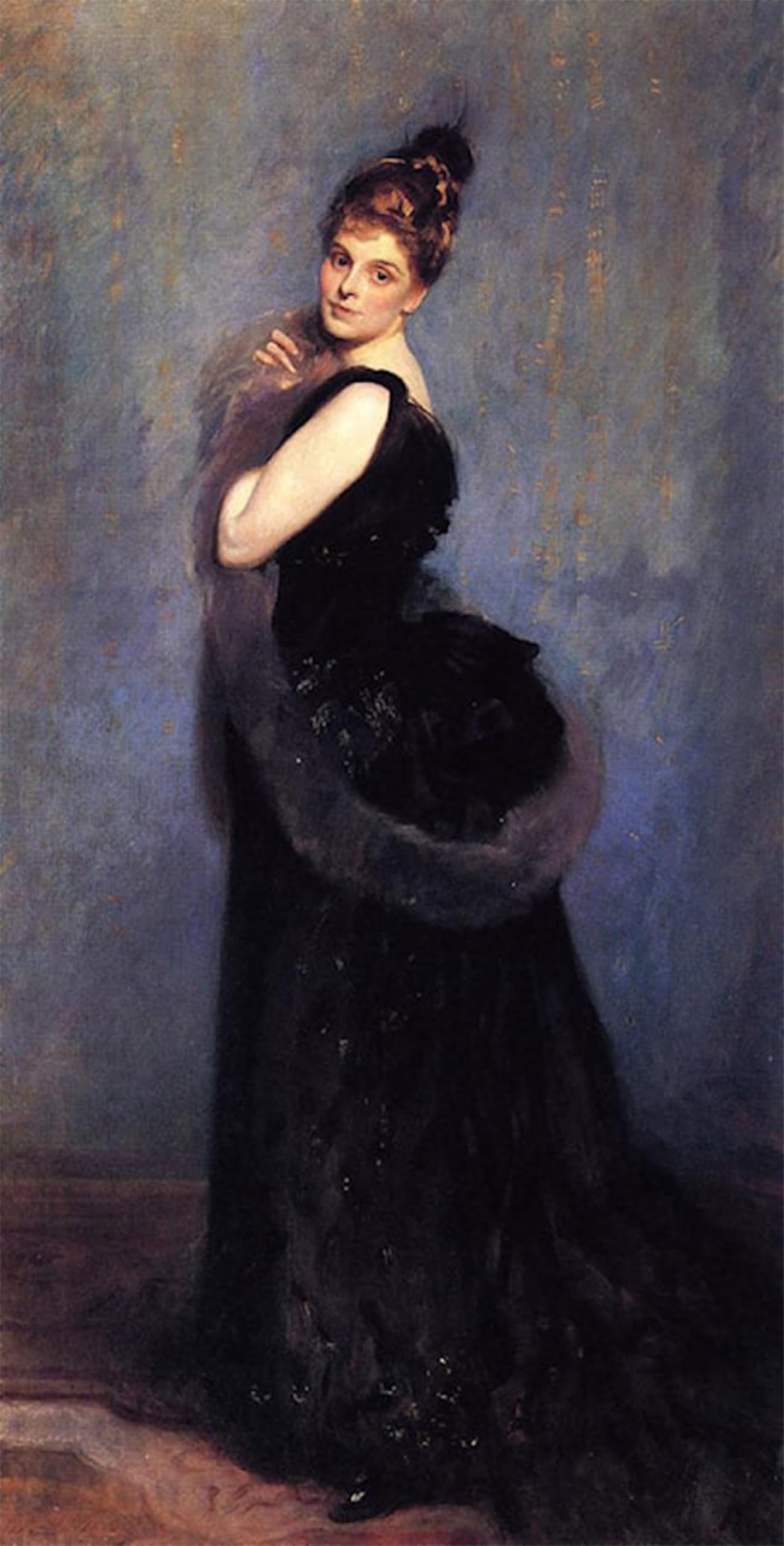 POSTERIIk Vintage Classic Picture Landscape Artwork Mrs. George Gribble by John Singer Sargent Portrait Canvas Painting for Office Home Decor 60x90cm