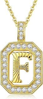 kedja med bokstäver 14K förgyllda initialer F halsband för kvinnor