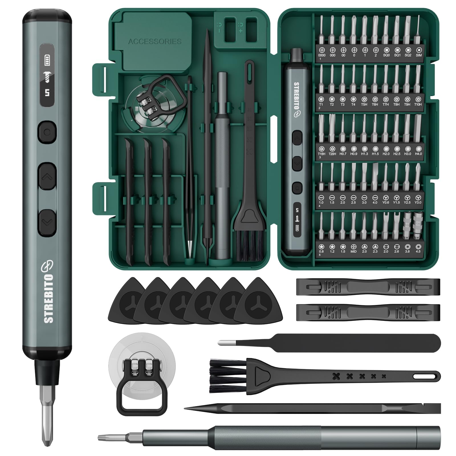 STREBITO Electric Screwdriver, 67 in 1 Electric Precision Screwdriver Set
