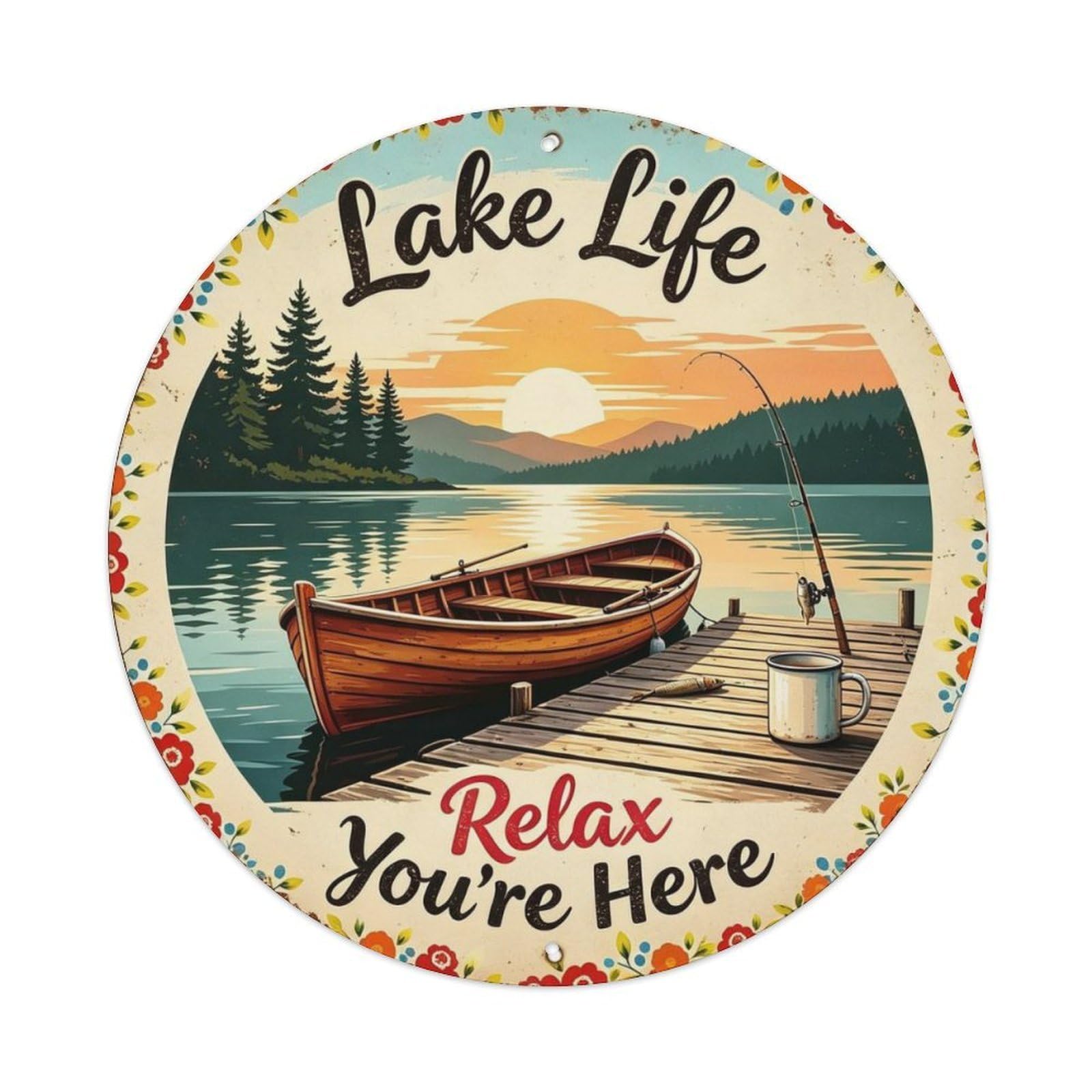 Relax You're Here Metal Tin Sign Plaque