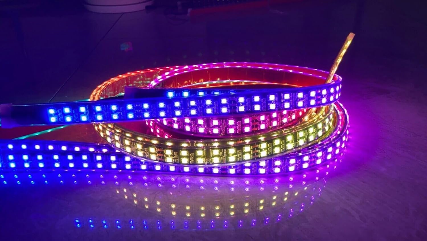 Slingshot Light Kit - 2Pcs 5FT (1.4M/60) Double Row LED Strips, RGB Color Flowing with Bluetooth Remote | for Polaris Slingshot Motorcycle Off-Road Lighting, IP68 Waterproof