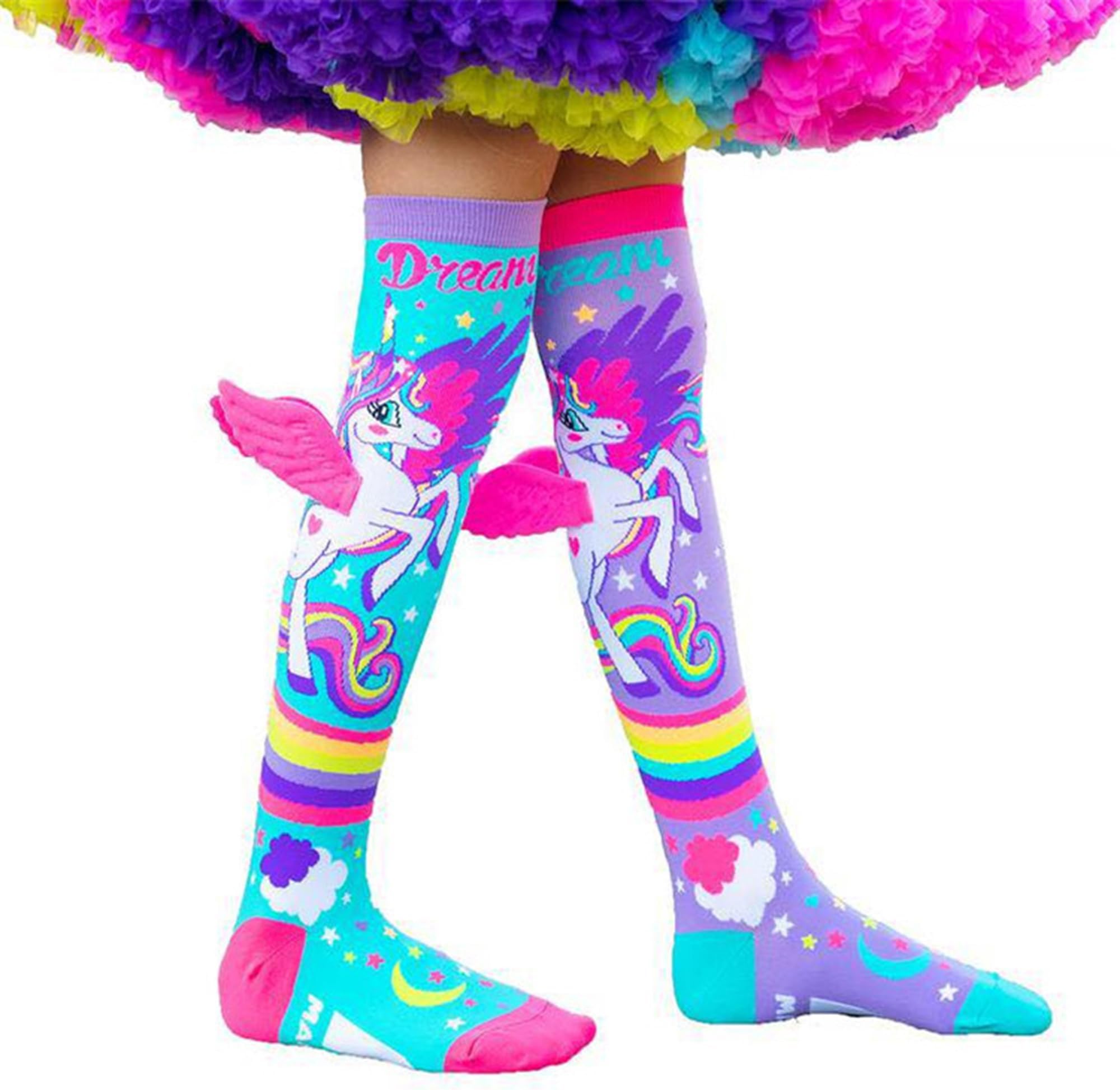 Little Girl Knee High Socks Cute Cartoon Pony Unicorn Wings Long Stockings Soft Kids Cotton Funny Socks 6-12 Years