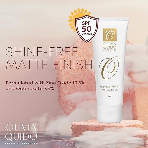 Miniatura 4 de OLIVIA QUIDO Clinical Skincare Protector solar de amplio espectro SPF 50 con células madre lilas  Protección antienvejecimiento de la piel contra