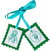 Scapulars Catholic, Green Scapular Of Immaculate Heart of Mary Green, Escapularios Catolicos Scapular Catholic Religious Gift,Mexican Catholic Decor Religious Statues Wall Cross Art Decoration