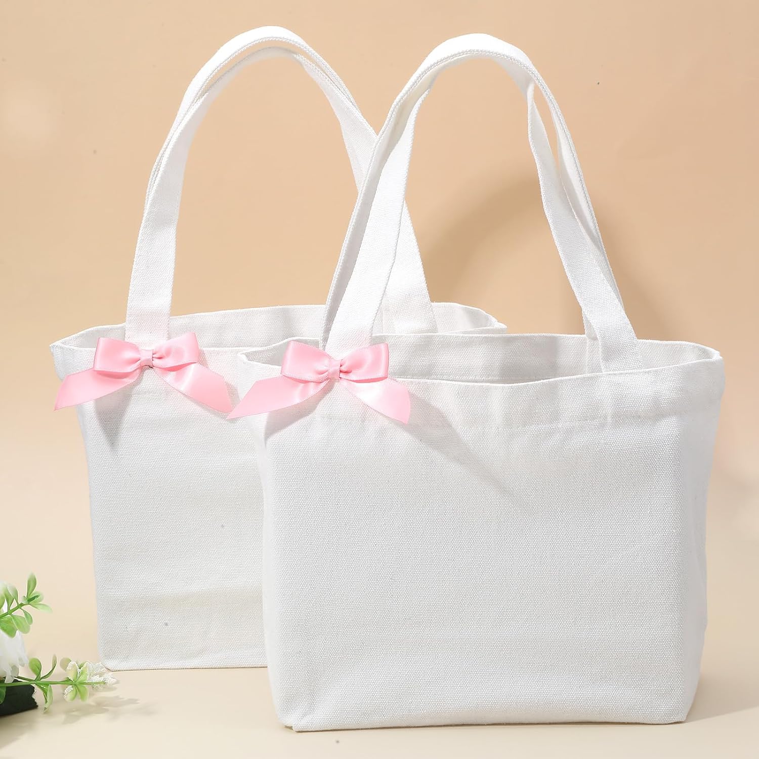 12 Pcs Small Canvas Tote Bags for Kids Mini Gift Bulk for Painting DIY Arts & Crafts Thick Fabric Bland Bags，11.81×7.87×3.94 Inch - Image 3