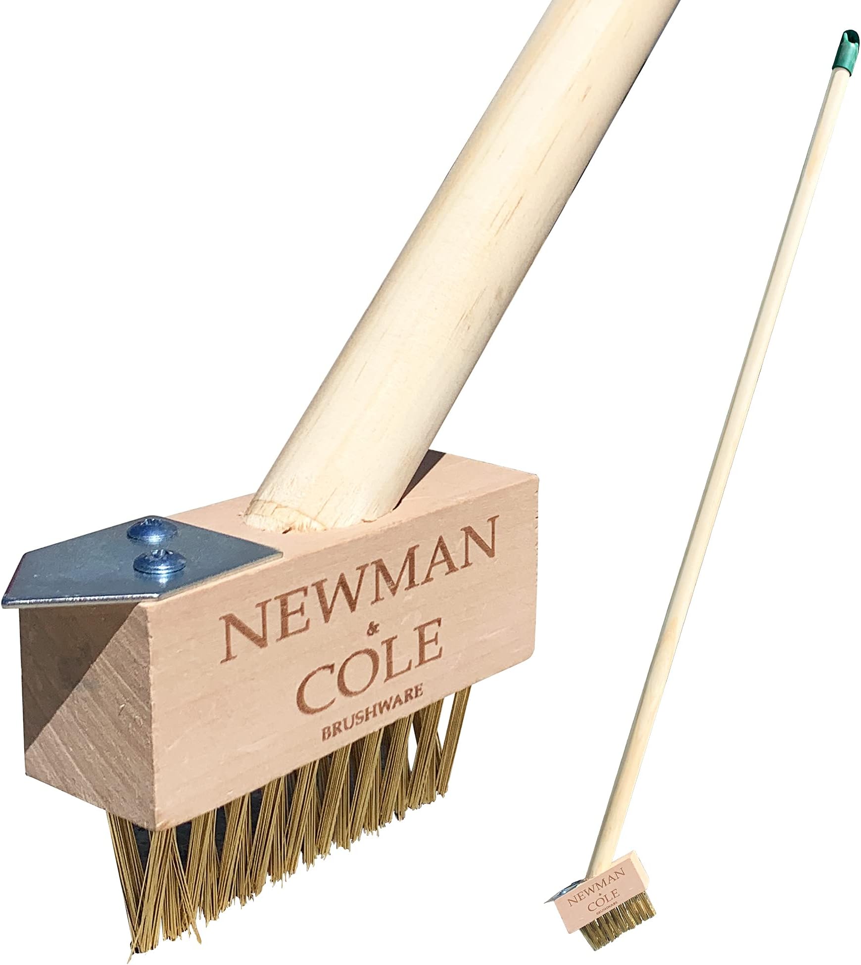 12" Metal Wire Bristle Broom Brush Sweeping Deck Scrub Heavy Duty by