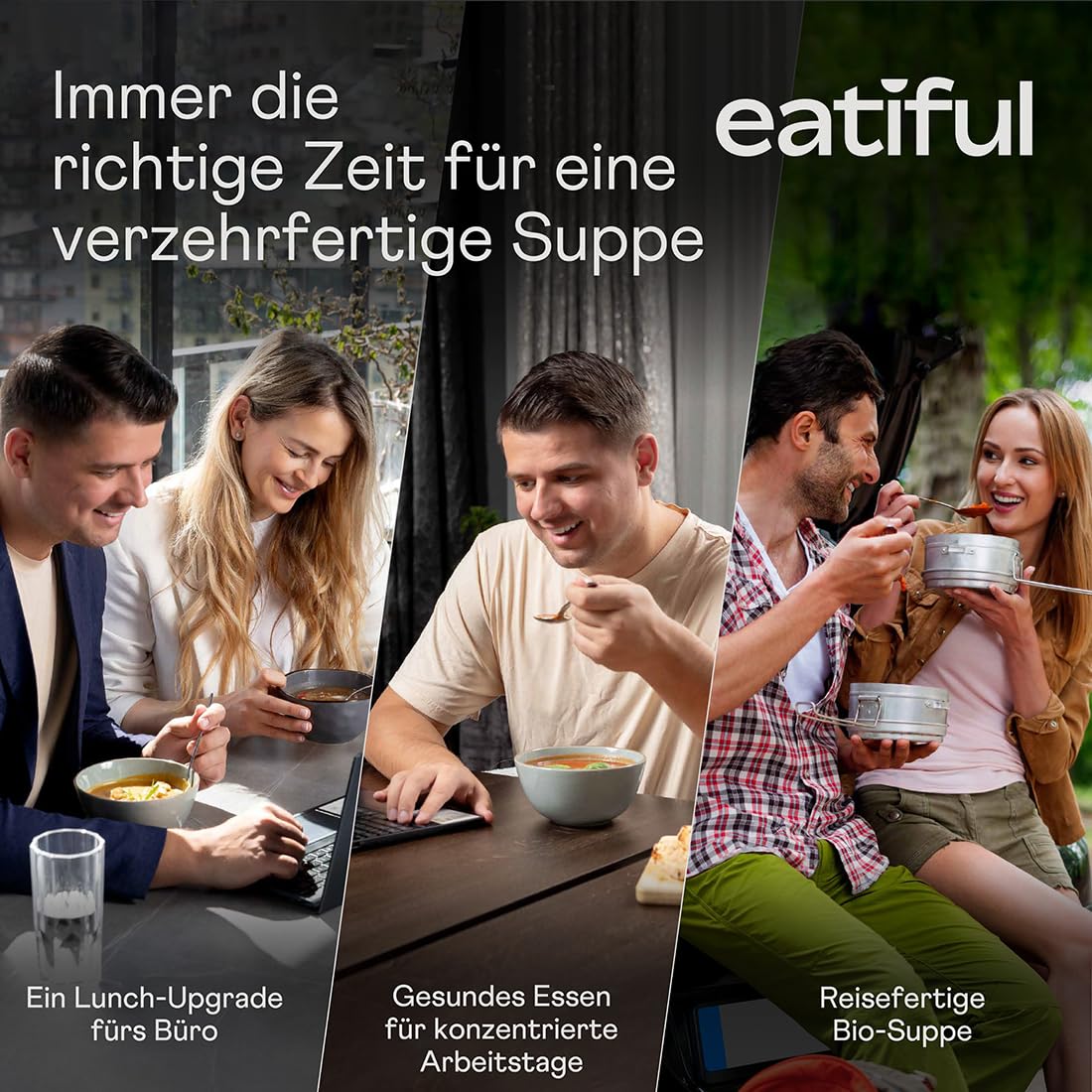 EATIFUL Curry-Suppe, Hergestellt Mit Bio-Gemüse, Thailändische Verzehrfertige Vegane Curry-Suppe, Ohne Zugesetzte Konservierungsstoffe, Glutenfrei, Ohne Gentechnik, 400g (Packung Mit 10 Stück)