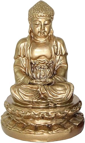 Miniatura 2 de 16 figuras de Buda meditación de oro de 2 pulgadas de alto, estatuas de paz y suerte, prosperidad, pisapapeles, decoración del hogar, regalo de