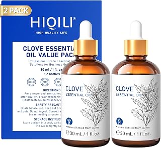 HIQILI Clove Essential Oil Set for Teeth & Gums, Oral Care, Diffuser, Skin