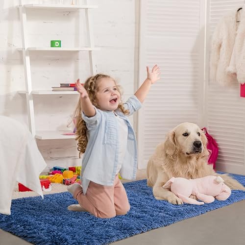 Miniatura 6 de Alfombra de pasillo para dormitorio, 2 x 6 pies, alfombras de área suaves, peludas y esponjosas para habitación de niñas y niños, alfombra lanuda de