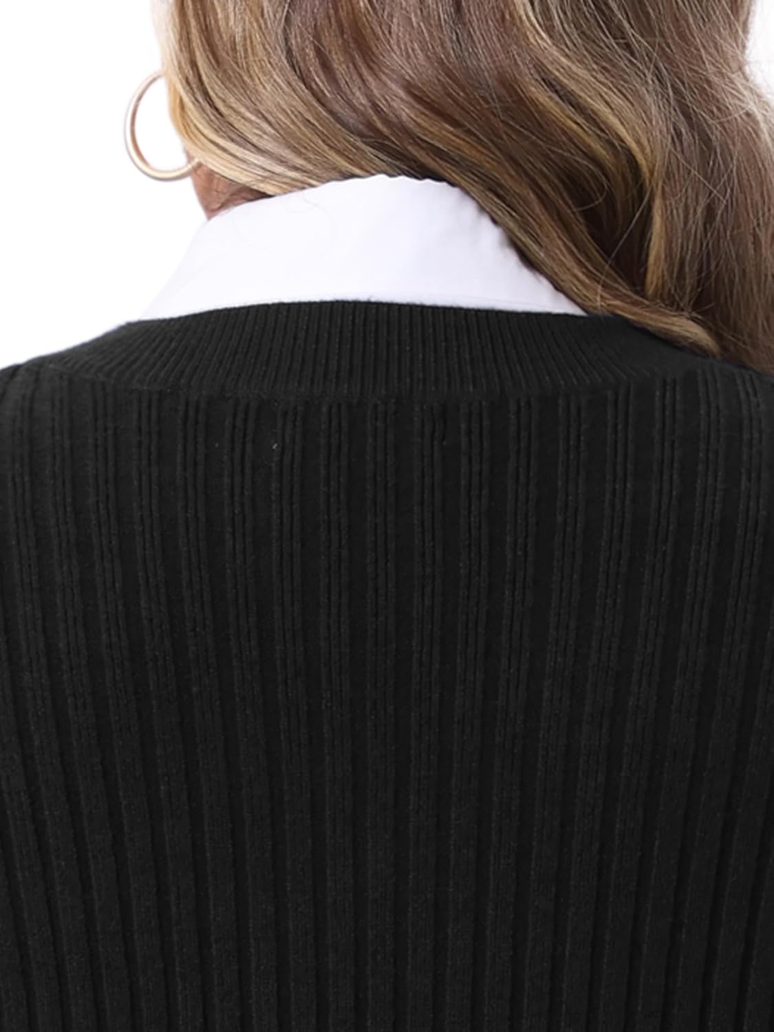 Agnes Orinda Plus Size Sweater Vest for Women V Neck Sleeveless Pullover Split Hem Knit Vest Classic Sweater Tops - Image 5