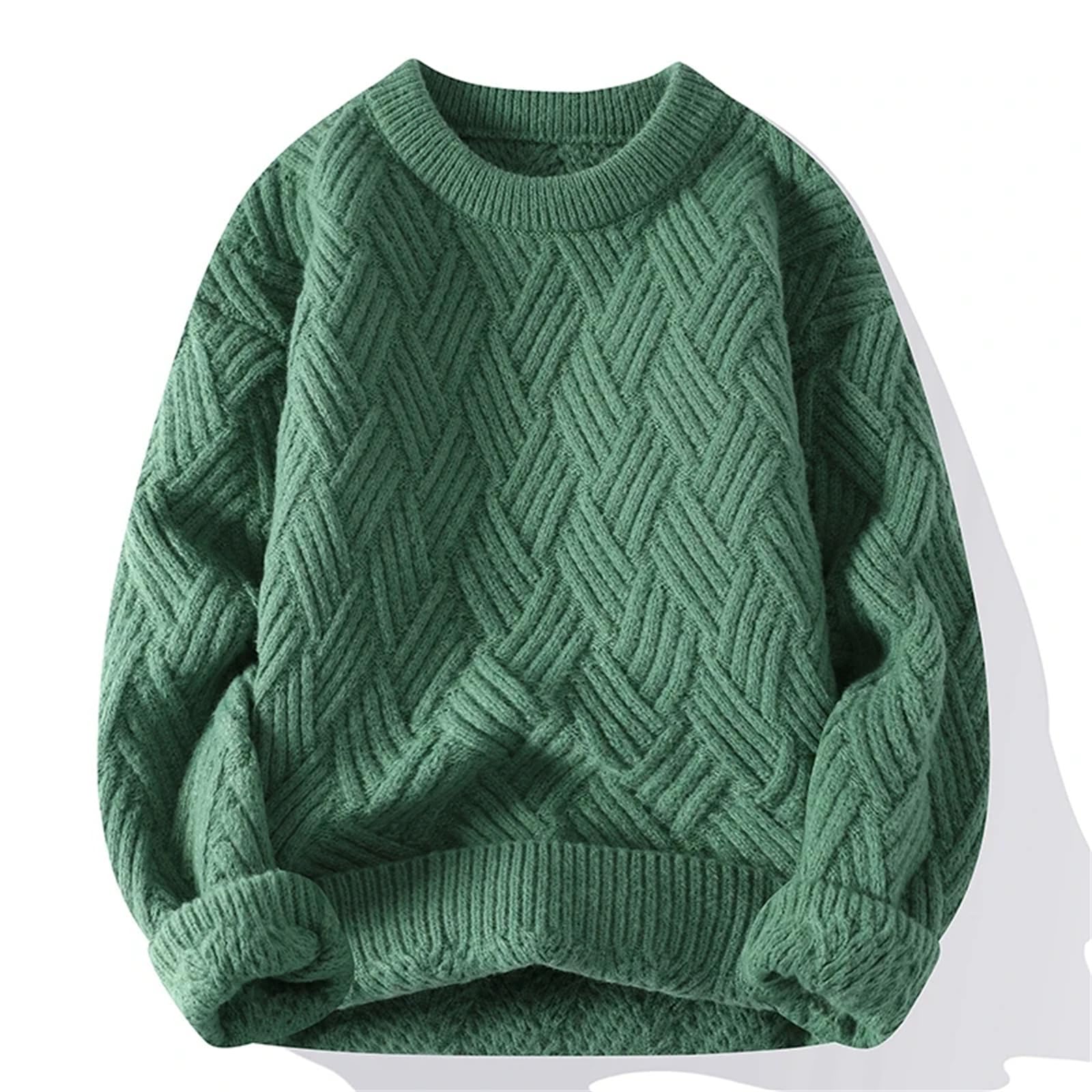Pullover da uomo autunno e inverno O-collo tinta unita sciolto e confortevole lavorato a maglia casual street maglione caldo per gli uomini