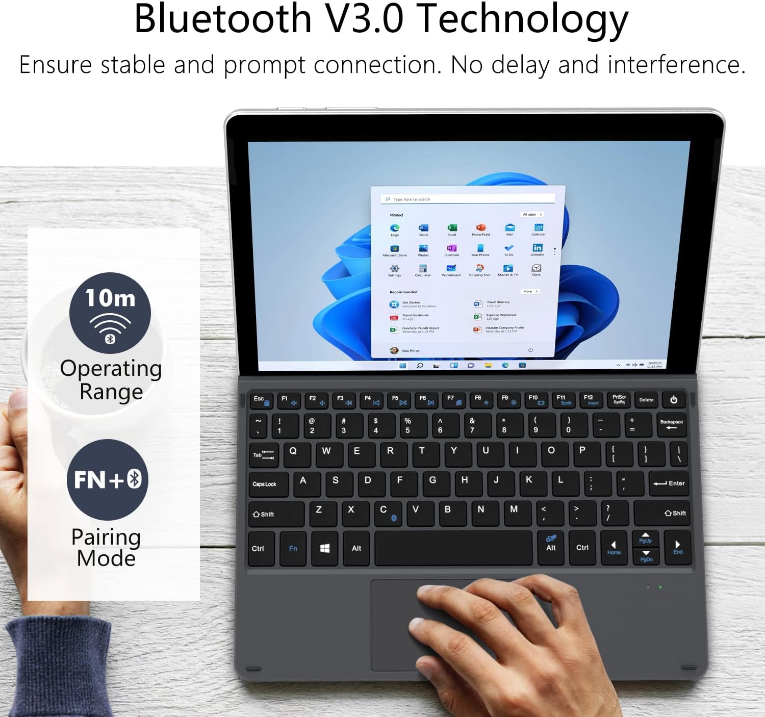 Promo 40% OFF MoKo Type Cover Fit Microsoft Surface Go 3 (2021)/ Surface Go 2 2020 / Surface Go 2018, Ultra-Slim Wireless Bluetooth Keyboard with Micro-USB Charging Cable and Built-in Rechargeable Battery, Black