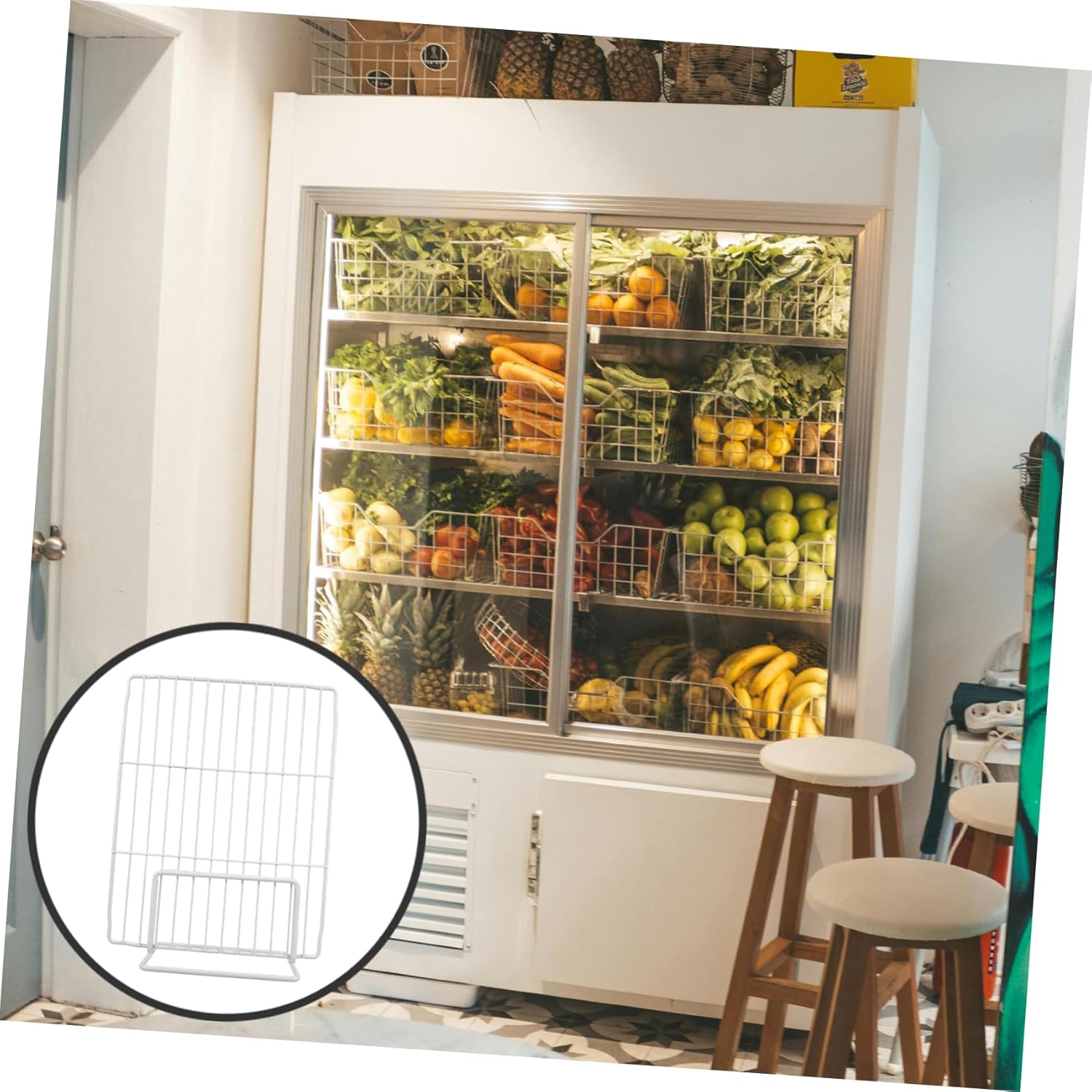 Gadpiparty Divider Refrigerator Iron Mesh Partition for Freezer Organization Shelf Separator for Storage Odor Prevention Easy Installation Height