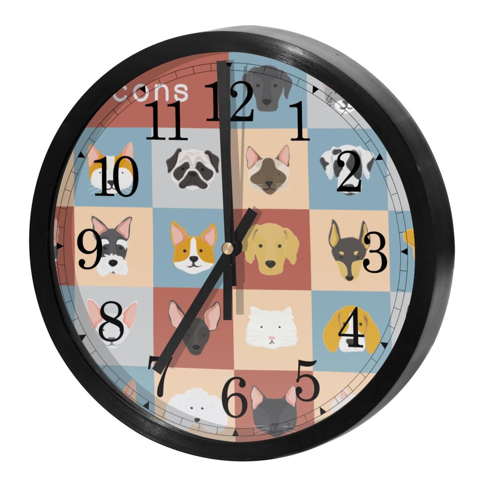 Horloge murale ronde silencieuse et décorative pour le salon et la cuisine